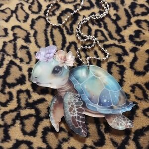 Colorful Turtle Pendant Necklace Or Hang On Car Mirror